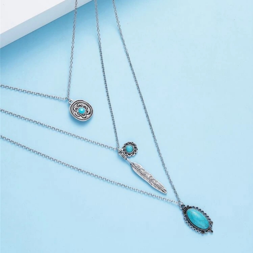 Layered turquoise necklace